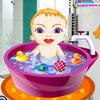 Cute Baby Girl Bath