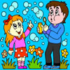 Kids with Bubble Kit Coloring
