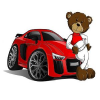 Red Cartoon Teddy Bear Car